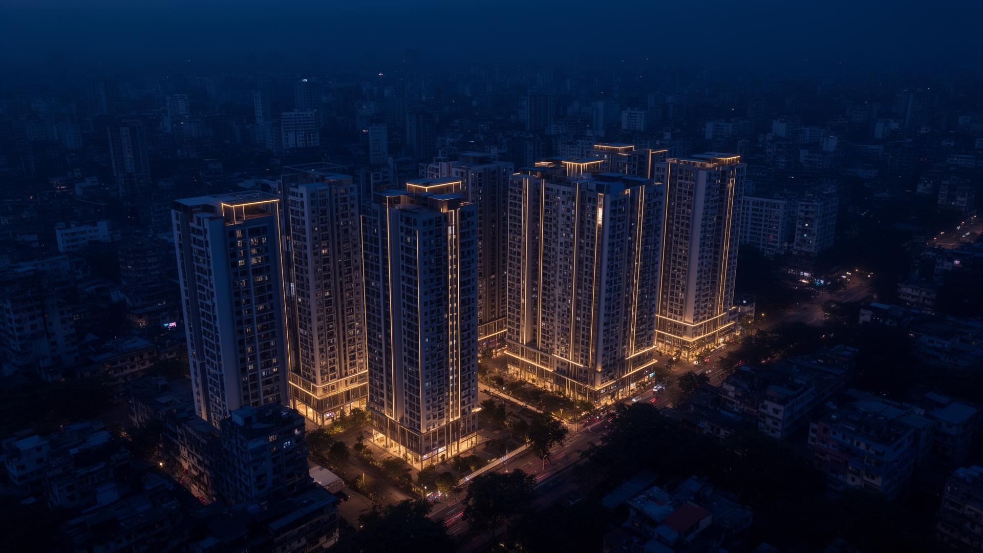 Dhaka skyline at night